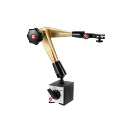 HG Hydraulisches Magnet-Messstativ (mit Fuß) mit mechanischer Feineinstellung am Uhrenhalter, Ausladung: 300 mm