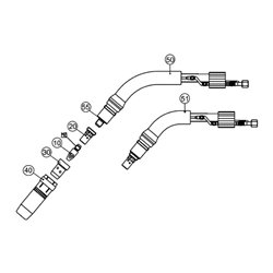 Schweißkraft Schweißbrenner 9W S / 4 m / kurzer Hals