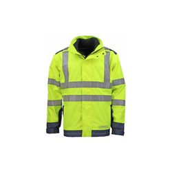 Wetter-,Flamm- u. Warnschutzjacke Gr. L gelb/blau 98% Poyester/2% Carbon