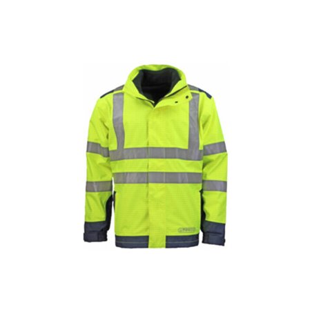 Wetter-,Flamm- u. Warnschutzjacke Gr. L gelb/blau 98% Poyester/2% Carbon