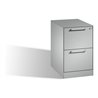 C+P Hängeregistraturschrank Asisto für Hängehefter DIN A4, 2 Schübe, einbahnig, Weißaluminium