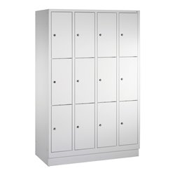 C+P Fächerschrank Classic auf Sockel, 12 Fächer, H1800xB1190xT500mm Front Lichtgrau Korpus Lichtgrau