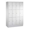 C+P Fächerschrank Classic auf Sockel, 12 Fächer, H1800xB1190xT500mm Front Lichtgrau Korpus Lichtgrau