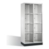 C+P Schließfachschrank Intro XL mit Acrylglastüren, 8 Fächer, H1750xB820xT500mm Korpus Lichtgrau Zertifikat GS Ja