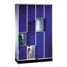 C+P Schließfachschrank Intro, 16 Fächer, H1950xB1220xT500mm Front Enzianblau Korpus Lichtgrau