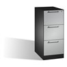 C+P Hängeregistraturschrank Asisto DIN A4, 3 Schubladen, einbahnig Front Weißaluminium Korpus Schwarzgrau