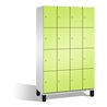 C+P Fächerschrank Cambio auf Füßen, 16 Fächer, H1980xB1200xT525mm Front Viridingrün Korpus Lichtgrau