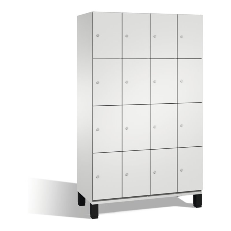 C+P Fächerschrank Cambio auf Füßen, 16 Fächer, H1980xB1200xT525mm Front Lichtgrau Korpus Lichtgrau