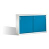 C+P Akten-Sideboard Acurado mit Schiebetüren, 2 x 2 Ordnerhöhen, H1000xB1600xT500mm Front Lichtblau Korpus Lichtgrau
