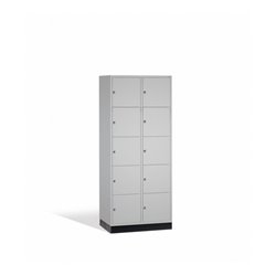C+P Schließfachschrank Intro XL, 10 Fächer, H1950xB820xT600mm Front Lichtgrau Korpus Lichtgrau
