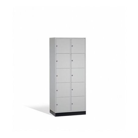 C+P Schließfachschrank Intro XL, 10 Fächer, H1950xB820xT600mm Front Lichtgrau Korpus Lichtgrau
