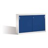 C+P Akten-Sideboard Acurado mit Schiebetüren, 2 x 2 Ordnerhöhen, H1000xB1600xT400mm Front Enzianblau Korpus Lichtgrau