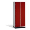 C+P Schließfachschrank Intro XL, 10 Fächer, H1950xB820xT600mm Front Rubinrot Korpus Lichtgrau