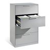 C+P Hängeregistraturschrank Asisto für Hängehefter DIN A4, 4 Schubladen, zweibahnig Weißaluminium