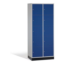 C+P Schließfachschrank Intro XL, 10 Fächer, H1950xB820xT600mm Front Enzianblau Korpus Lichtgrau