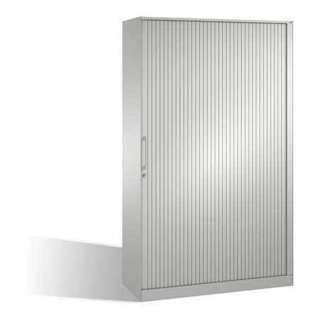 C+P Aktenschrank Asisto mit Rollladen, 5 Ordnerhöhen, H1980xB1200xT435mm Front Lichtgrau Korpus Lichtgrau