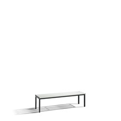 C+P Umkleidebank Basic, H420xB1500xT353mm Farbe Sitzleisten Lichtgrau Farbe Gestell Schwarzgrau