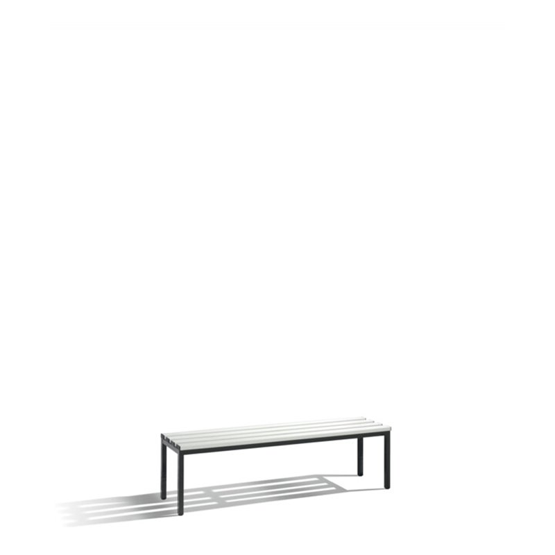 C+P Umkleidebank Basic, H420xB1500xT353mm Farbe Sitzleisten Lichtgrau Farbe Gestell Schwarzgrau