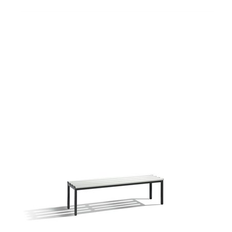 C+P Umkleidebank Basic, H420xB1500xT353mm Farbe Sitzleisten Lichtgrau Farbe Gestell Schwarzgrau