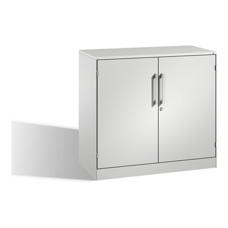 C+P Akten-Sideboard Asisto mit Drehtüren, 2 Ordnerhöhen, H915xB1000xT435mm Front Lichtgrau Korpus Lichtgrau
