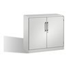 C+P Akten-Sideboard Asisto mit Drehtüren, 2 Ordnerhöhen, H915xB1000xT435mm Front Lichtgrau Korpus Lichtgrau