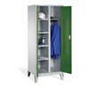 C+P Wäsche-Spind Classic auf Füßen, 2 Abteile, H1850xB810xT500mm Front Resedagrün Korpus Lichtgrau