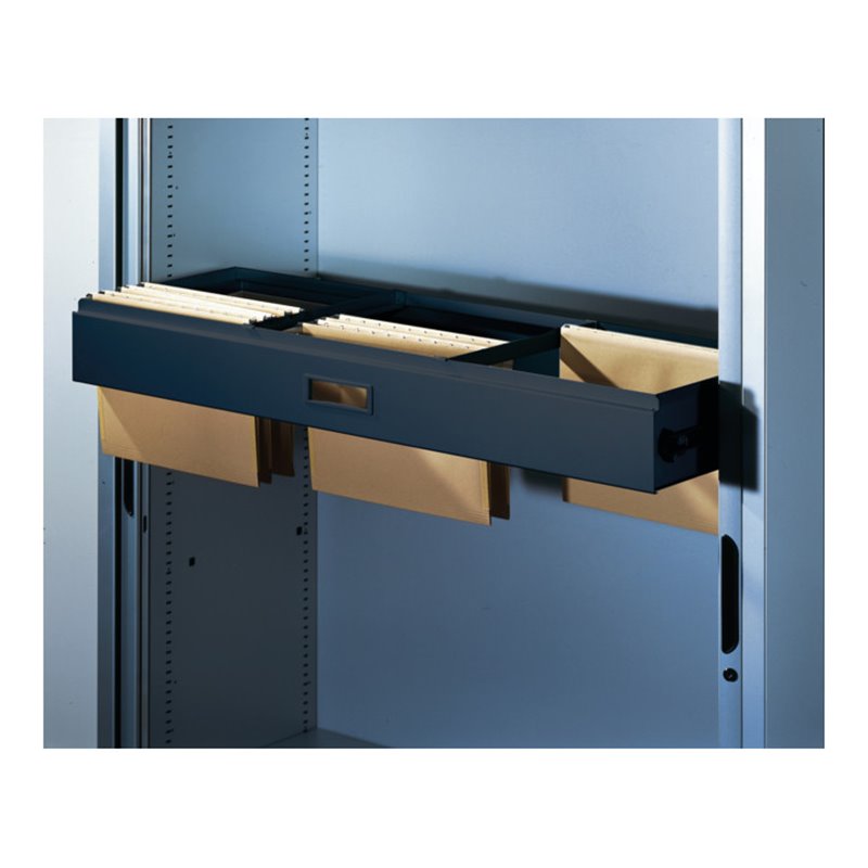C+P Hängerahmen für Hefter DIN A4, für Aktenschrank mit Rollladen B1200xT420mm Farbe Schwarzgrau