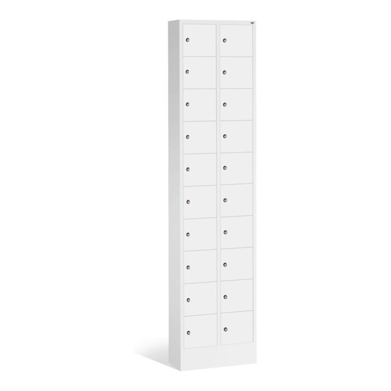 C+P Kleingefachschrank Intro mit 20 Fächern, H1950xB460xT200mm Front Lichtgrau Korpus Lichtgrau