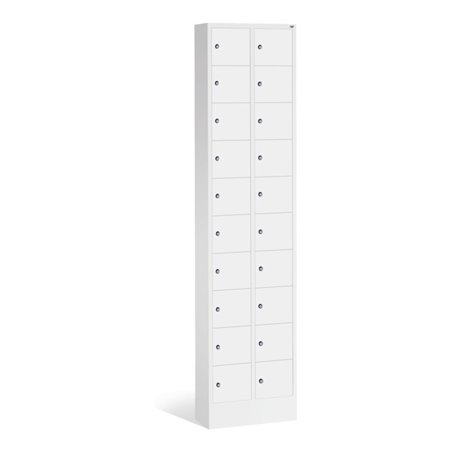 C+P Kleingefachschrank Intro mit 20 Fächern, H1950xB460xT200mm Front Lichtgrau Korpus Lichtgrau