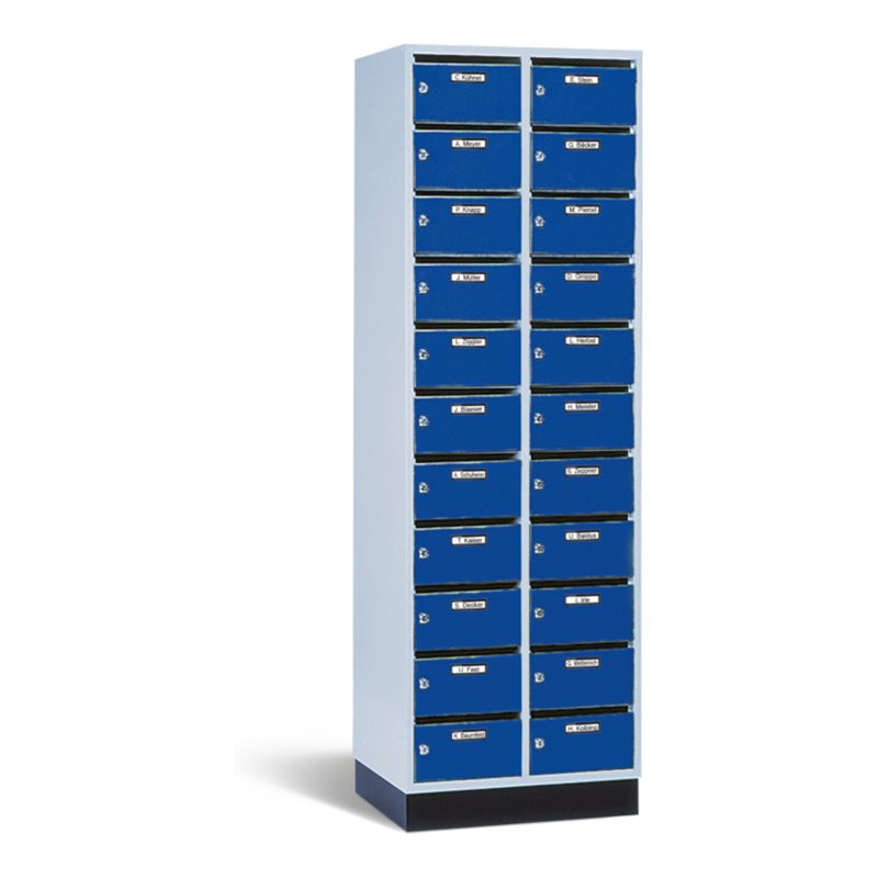 C+P Verteilerschrank Intro mit 22 Fächern, H1950xB620xT500mm Front Enzianblau Korpus Lichtgrau