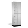 C+P Schließfachschrank Intro, 8 Fächer, H1950xB620xT500mm Front Lichtgrau Korpus Lichtgrau