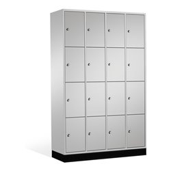 C+P Schließfachschrank Intro, 16 Fächer, H1950xB1220xT500mm Front Lichtgrau Korpus Lichtgrau