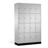 C+P Schließfachschrank Intro, 16 Fächer, H1950xB1220xT500mm Front Lichtgrau Korpus Lichtgrau