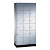 C+P Schließfachschrank Intro, 18 Fächer, H1950xB920xT500mm Front Lichtgrau Korpus Lichtgrau