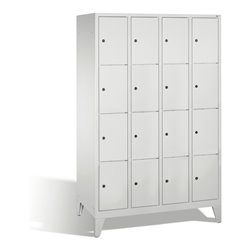 C+P Fächerschrank Classic auf Füßen, 16 Fächer, H1850xB1190xT500mm Front Lichtgrau Korpus Lichtgrau