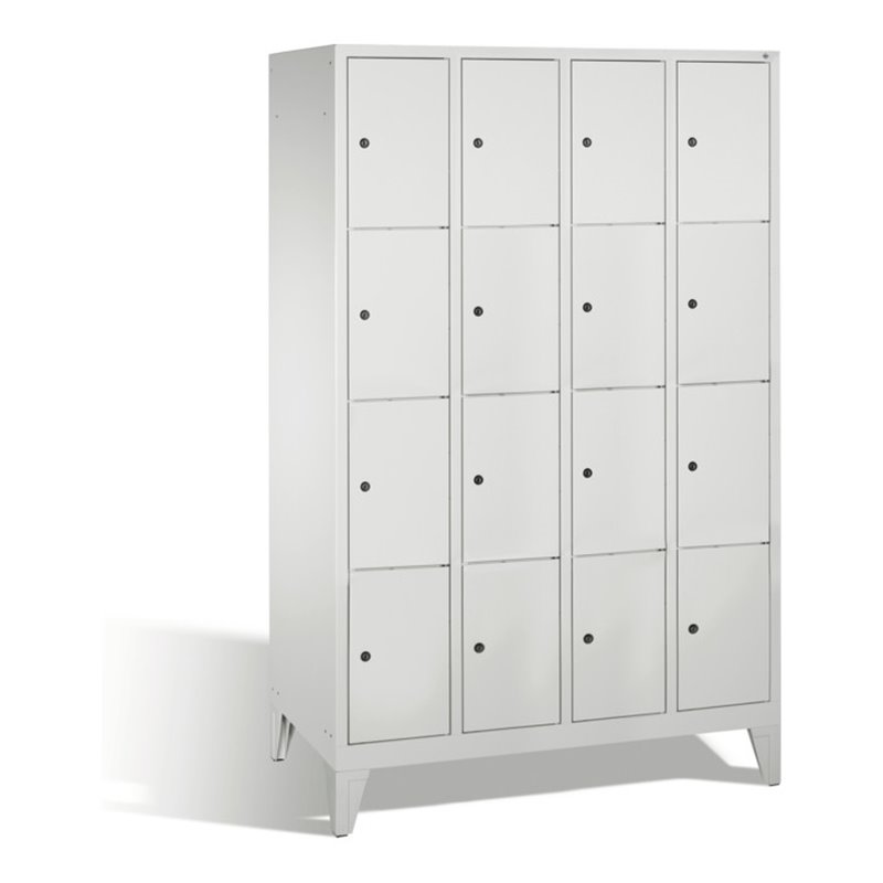C+P Fächerschrank Classic auf Füßen, 16 Fächer, H1850xB1190xT500mm Front Lichtgrau Korpus Lichtgrau