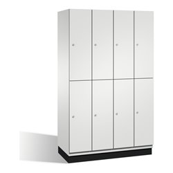 C+P Doppelstockspind Cambio auf Sockel, 8 Fächer, H1950xB1200xT525mm Front Lichtgrau Korpus Lichtgrau