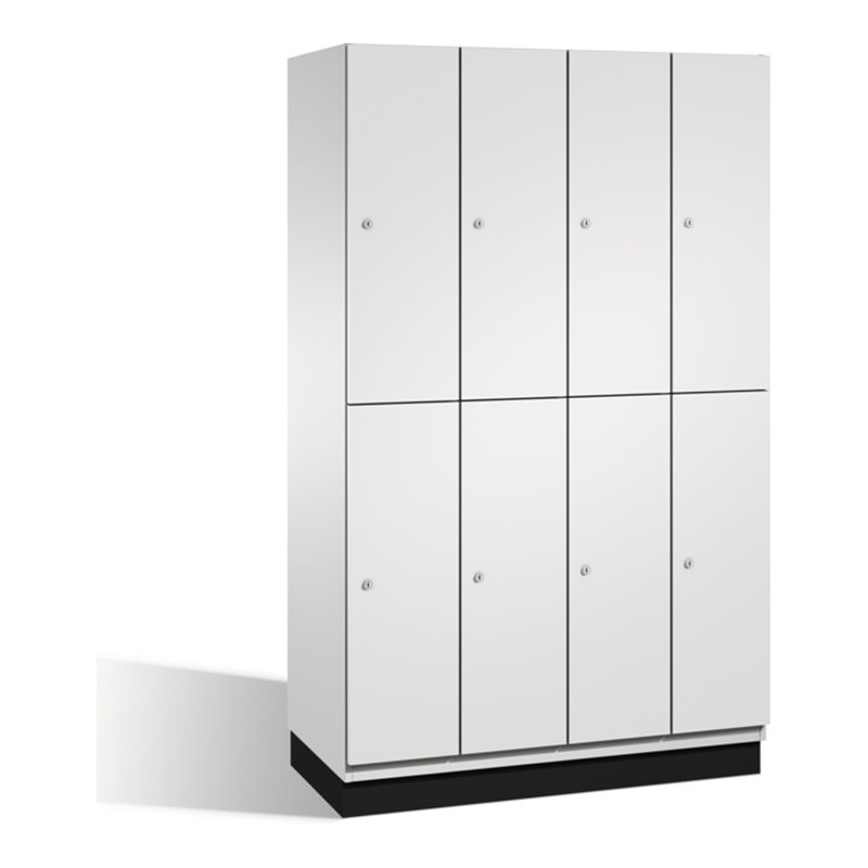 C+P Doppelstockspind Cambio auf Sockel, 8 Fächer, H1950xB1200xT525mm Front Lichtgrau Korpus Lichtgrau