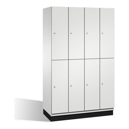 C+P Doppelstockspind Cambio auf Sockel, 8 Fächer, H1950xB1200xT525mm Front Lichtgrau Korpus Lichtgrau