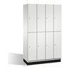 C+P Doppelstockspind Cambio auf Sockel, 8 Fächer, H1950xB1200xT525mm Front Lichtgrau Korpus Lichtgrau