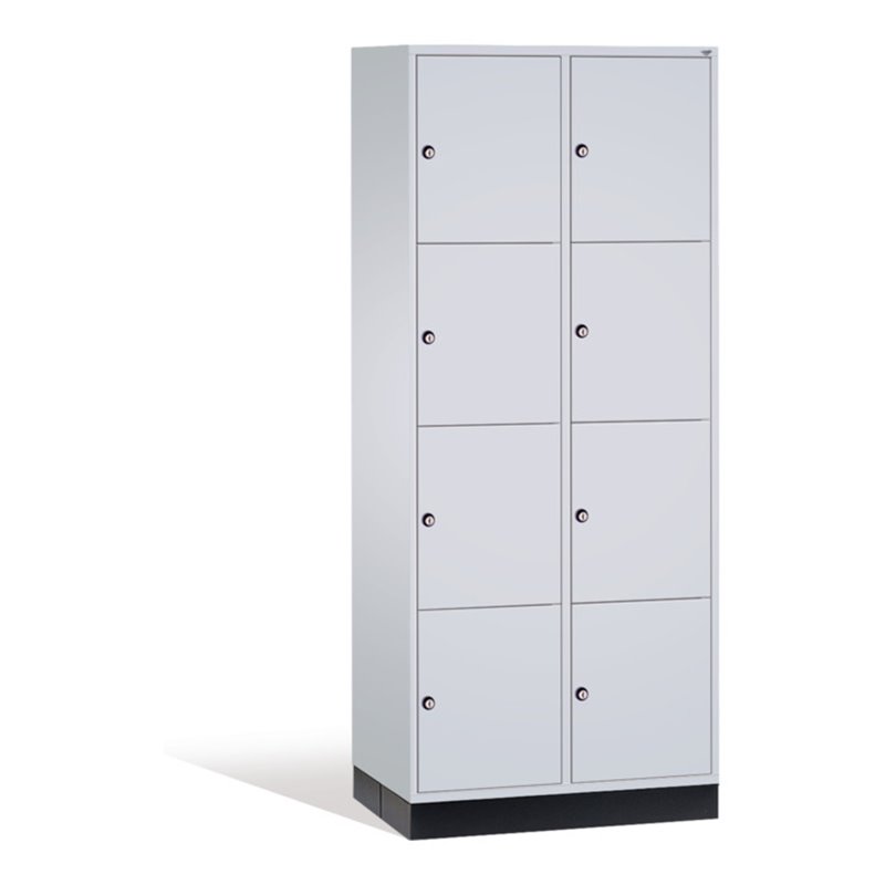 C+P Schließfachschrank Intro XL, 8 Fächer, H1950xB820xT600mm Front Lichtgrau Korpus Lichtgrau
