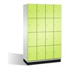 C+P Fächerschrank Cambio auf Sockel, 16 Fächer, H1950xB1200xT525mm Front Viridingrün Korpus Lichtgrau