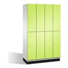 C+P Doppelstockspind Cambio auf Sockel, 8 Fächer, H1950xB1200xT525mm Front Viridingrün Korpus Lichtgrau