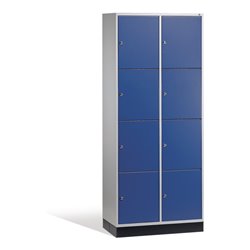 C+P Schließfachschrank Intro, 8 Fächer, H1950xB820xT500mm Front Enzianblau Korpus Lichtgrau