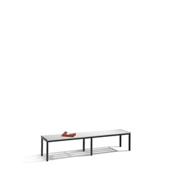 C+P Umkleidebank Basic, H420xB1960xT353mm Farbe Sitzleisten Lichtgrau Farbe Gestell Schwarzgrau