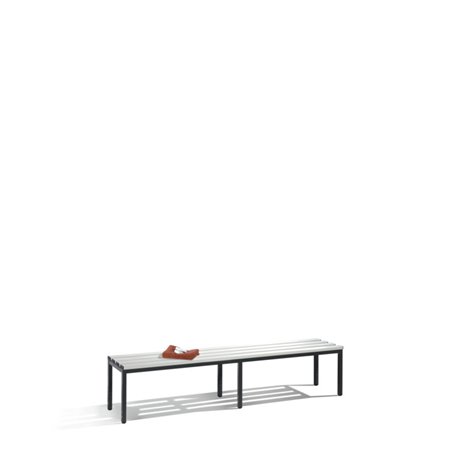 C+P Umkleidebank Basic, H420xB1960xT353mm Farbe Sitzleisten Lichtgrau Farbe Gestell Schwarzgrau