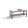 C+P Umkleidebank Basic mit Schuhrost, H420xB1000xT353mm Farbe Sitzleisten Lichtgrau Farbe Gestell Schwarzgrau