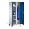 C+P Wäsche-Spind Classic auf Füßen, 2 Abteile, H1850xB810xT500mm Front Enzianblau Korpus Lichtgrau