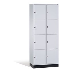 C+P Schließfachschrank Intro, 8 Fächer, H1950xB820xT500mm Front Lichtgrau Korpus Lichtgrau