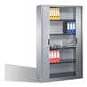 C+P Aktenschrank Omnispace mit Rollladen, 5 Ordnerhöhen, H1980xB1200xT420mm Weißaluminium